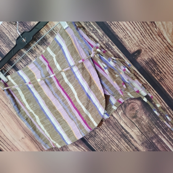 Free People Striped Mini Skirt - Purple, Brown, Tan - Picture 2 of 4